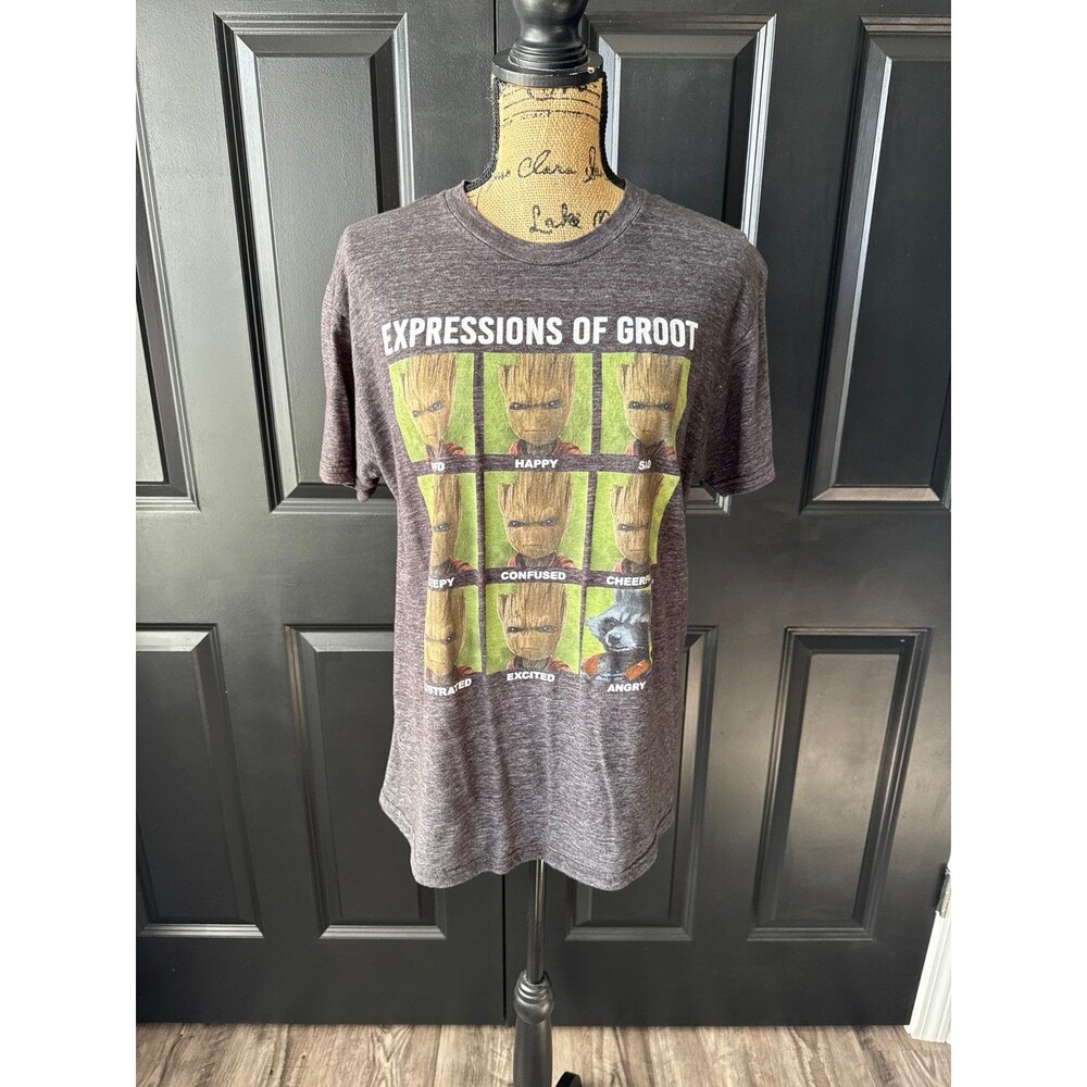 Expressions of Groot women’s T-shirt, size large
